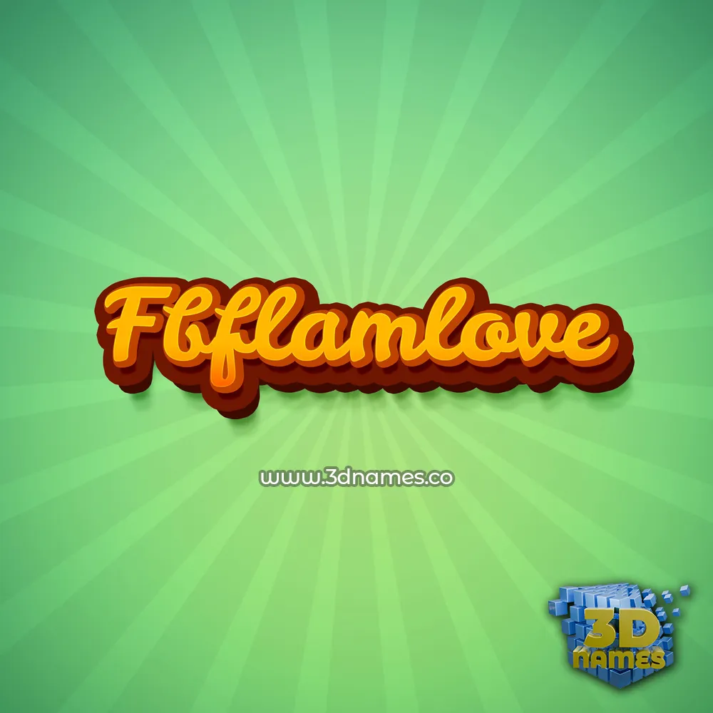 fbflamlove in Green Rays style - 3D name wallpaper
