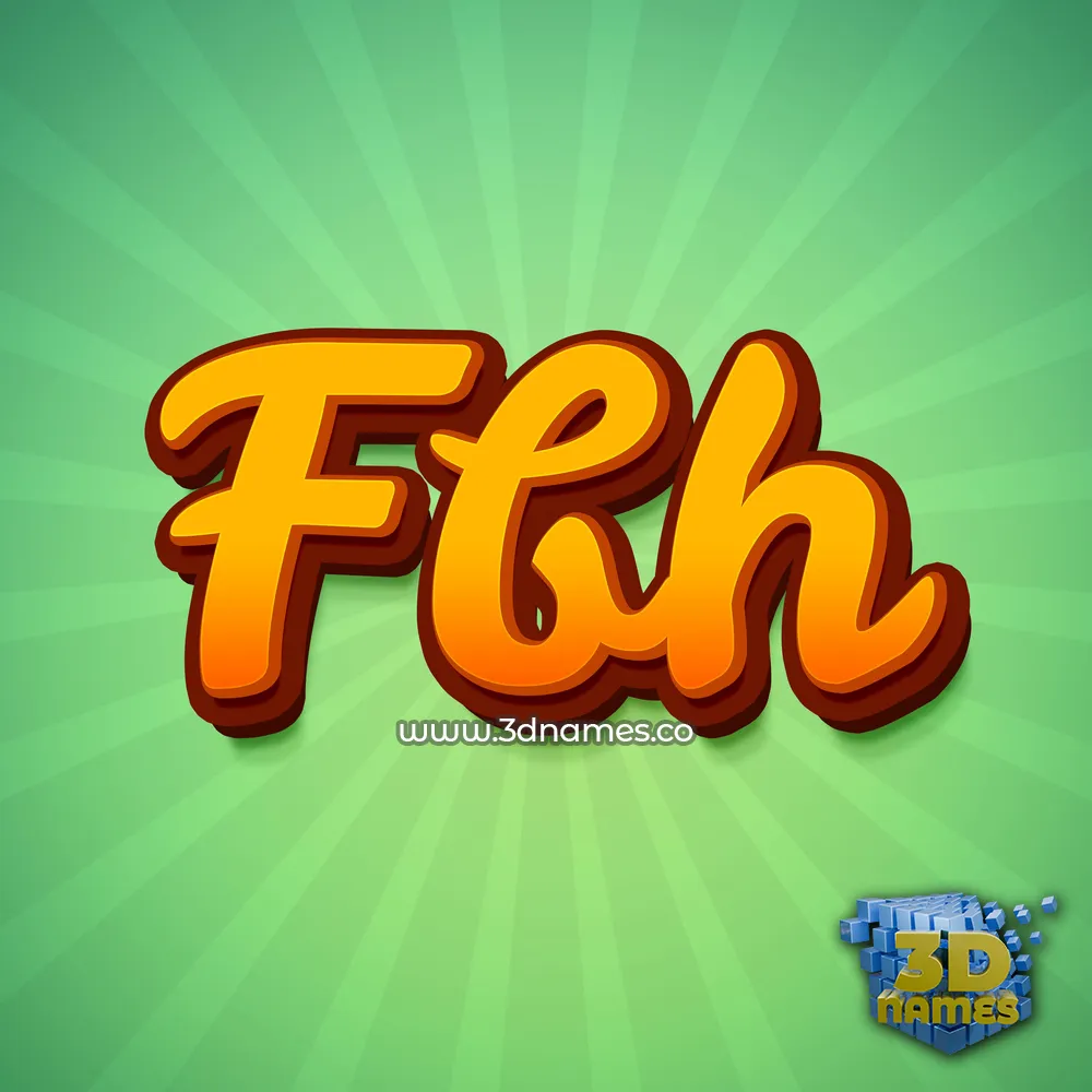 fbh in Green Rays style - 3D name wallpaper