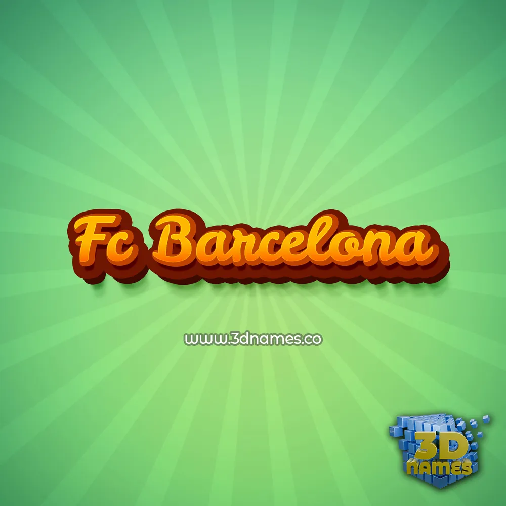 fc barcelona in Green Rays style - 3D name wallpaper