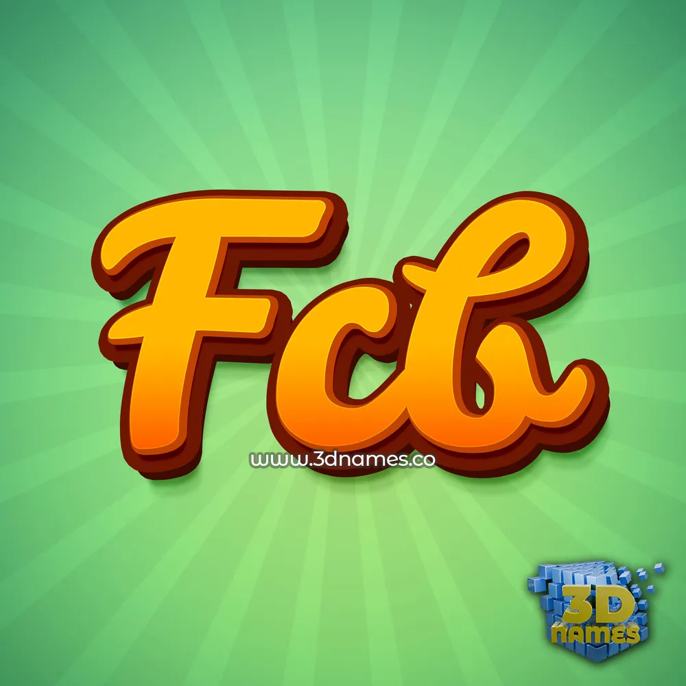 fcb in Green Rays style - 3D name wallpaper