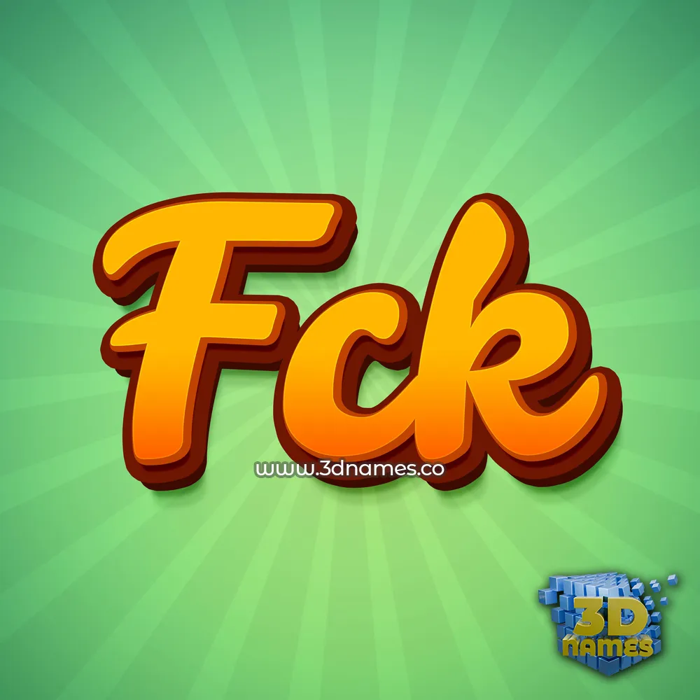 fck in Green Rays style - 3D name wallpaper