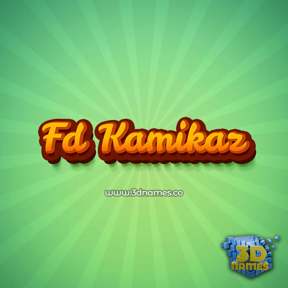 fd kamikaz in Green Rays style - 3D name wallpaper