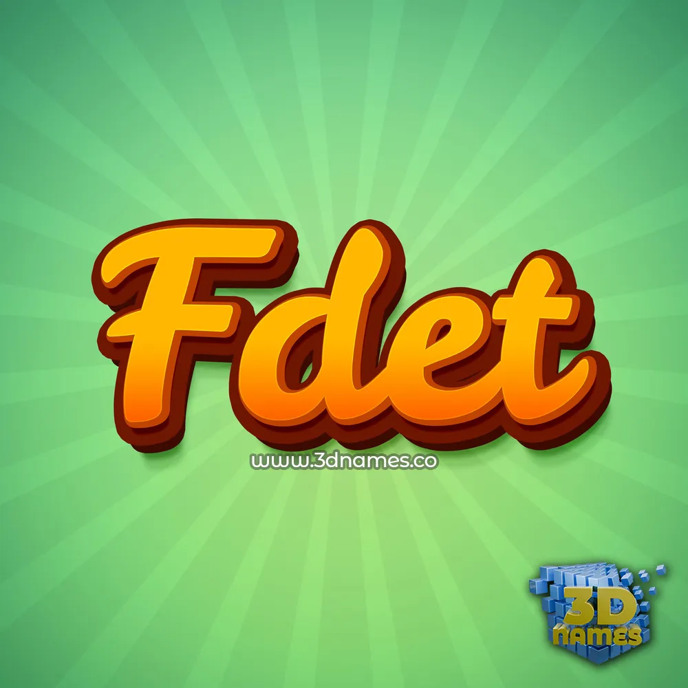 fdet in Green Rays style - 3D name wallpaper