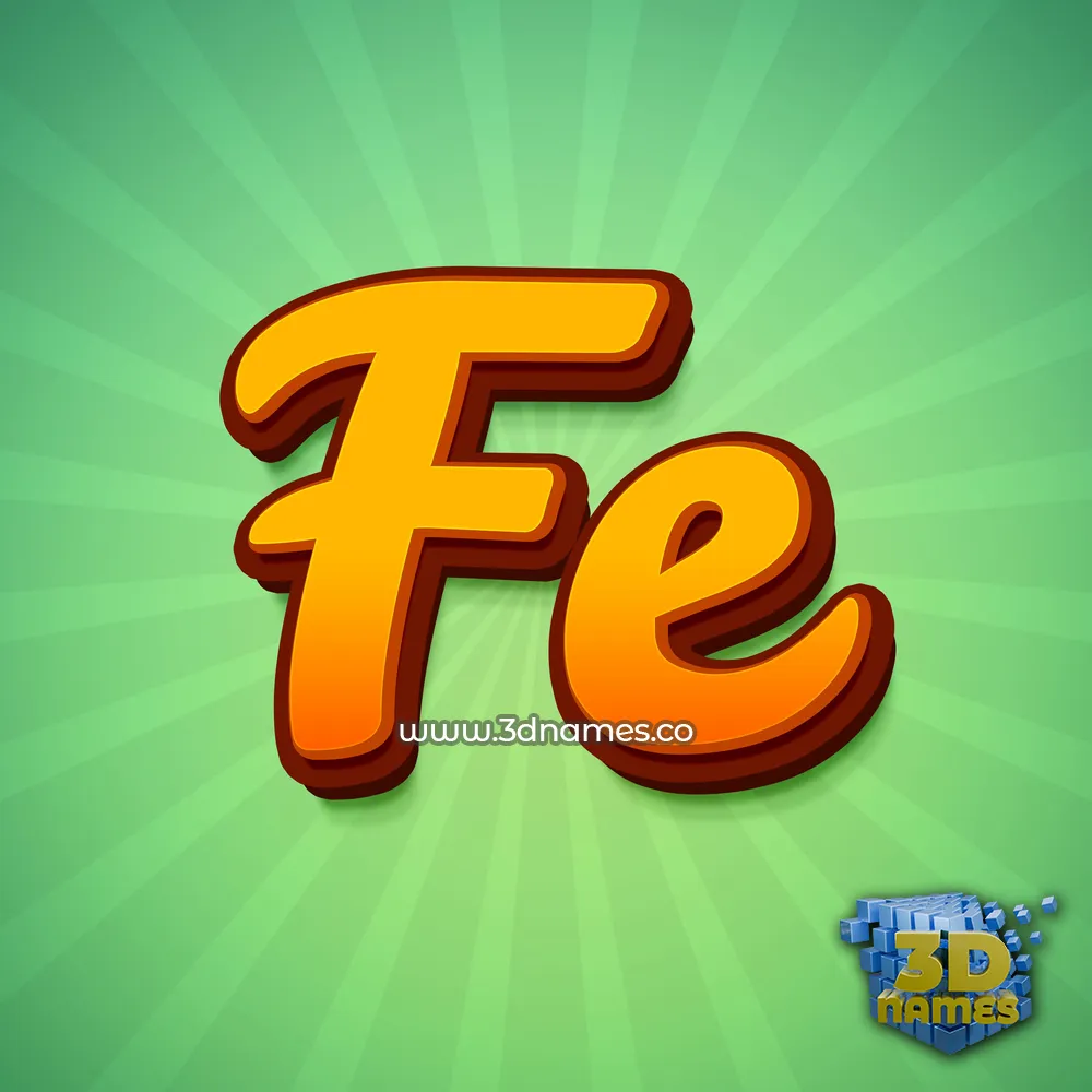 fe in Green Rays style - 3D name wallpaper
