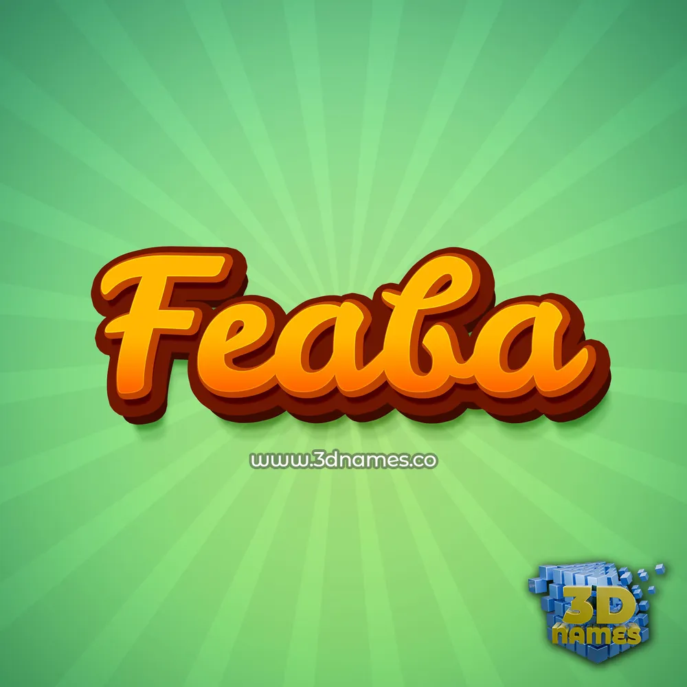 feaba in Green Rays style - 3D name wallpaper