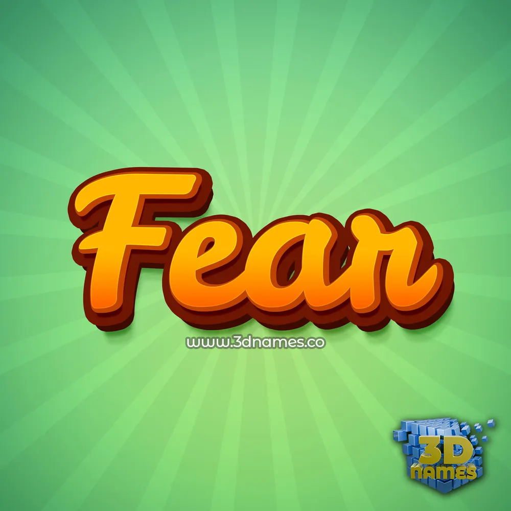 fear in Green Rays style - 3D name wallpaper