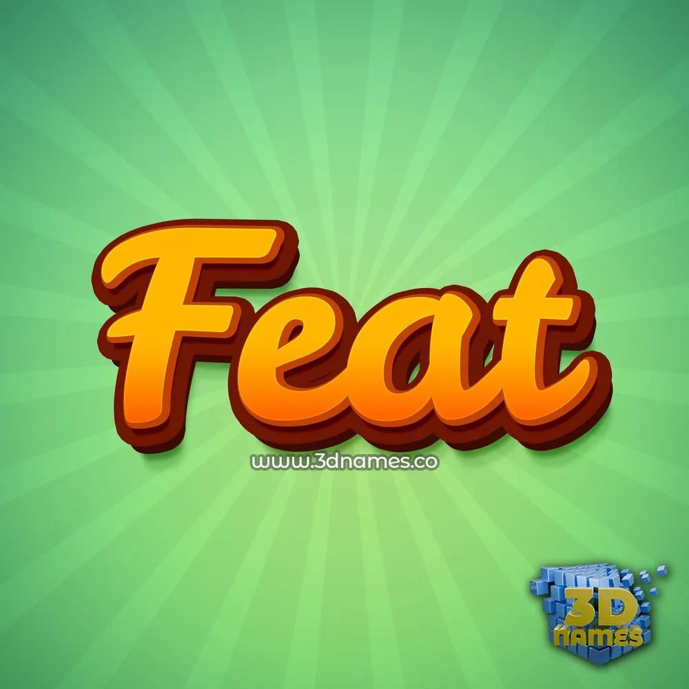 feat in Green Rays style - 3D name wallpaper