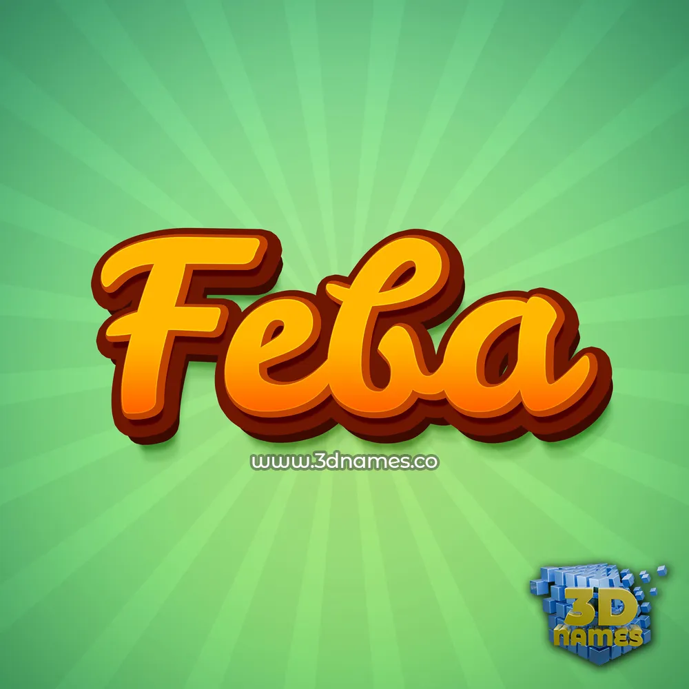 feba in Green Rays style - 3D name wallpaper