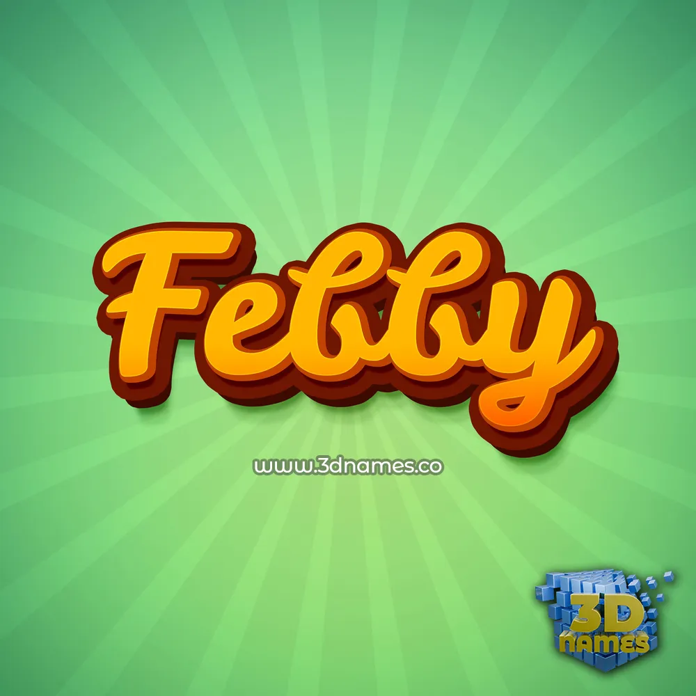 febby in Green Rays style - 3D name wallpaper