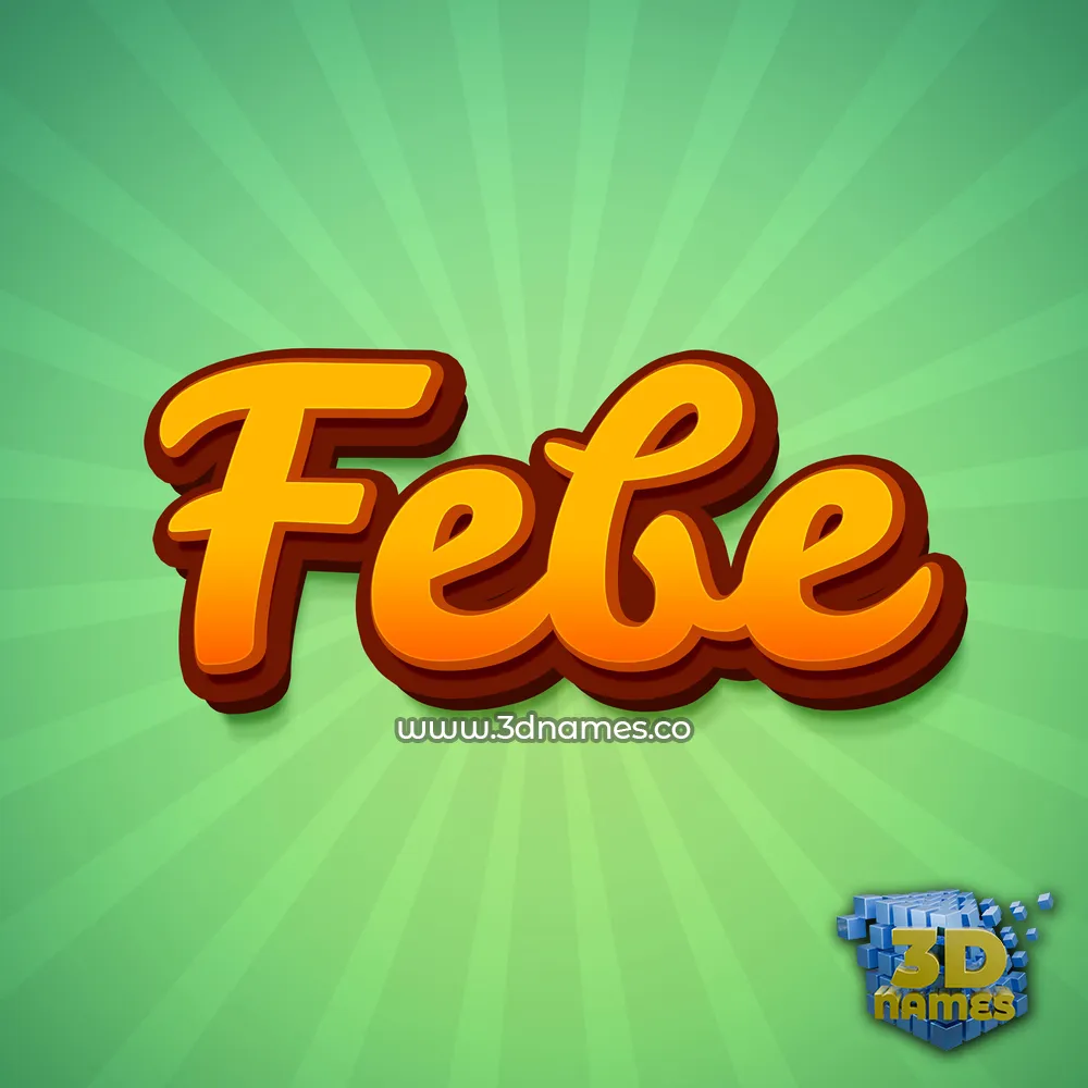 febe in Green Rays style - 3D name wallpaper