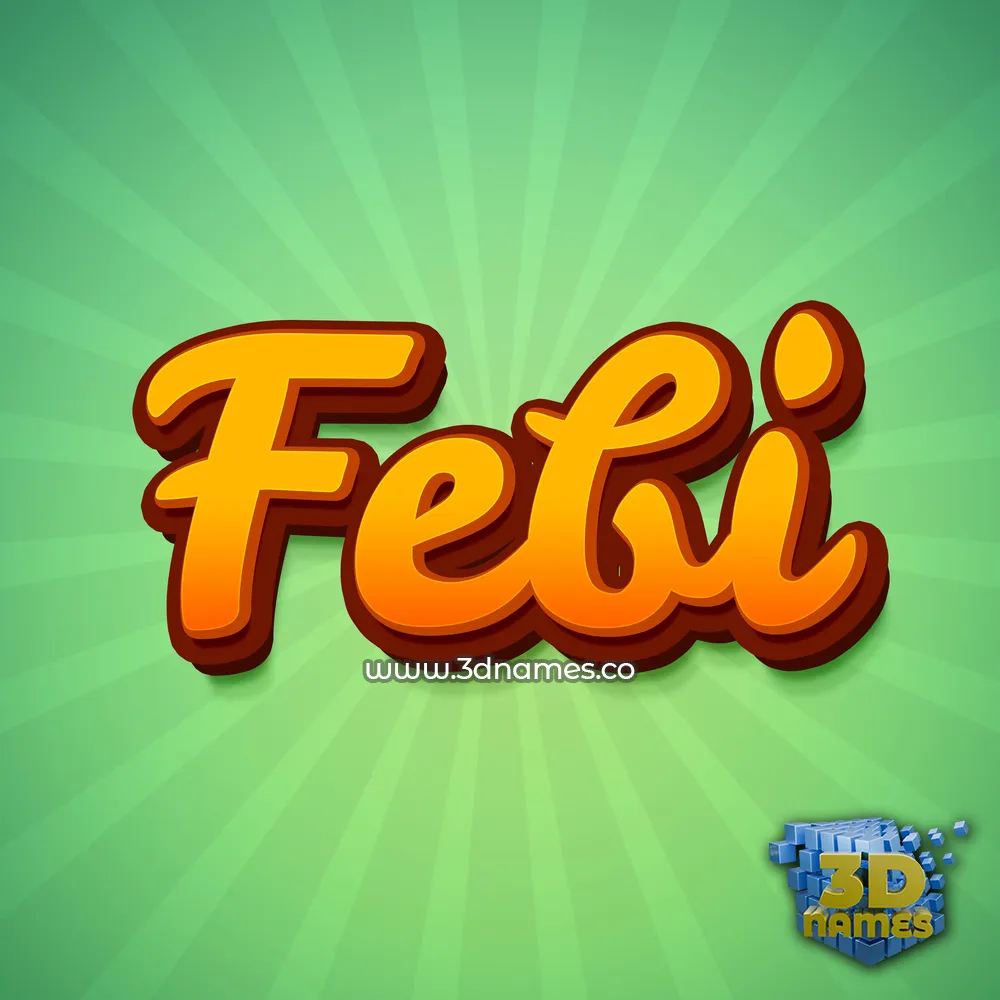 febi in Green Rays style - 3D name wallpaper