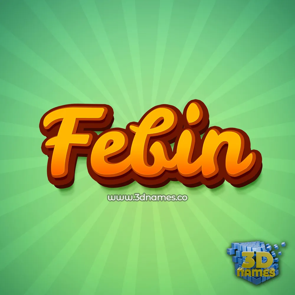 febin in Green Rays style - 3D name wallpaper