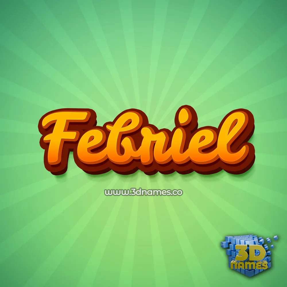 febriel in Green Rays style - 3D name wallpaper