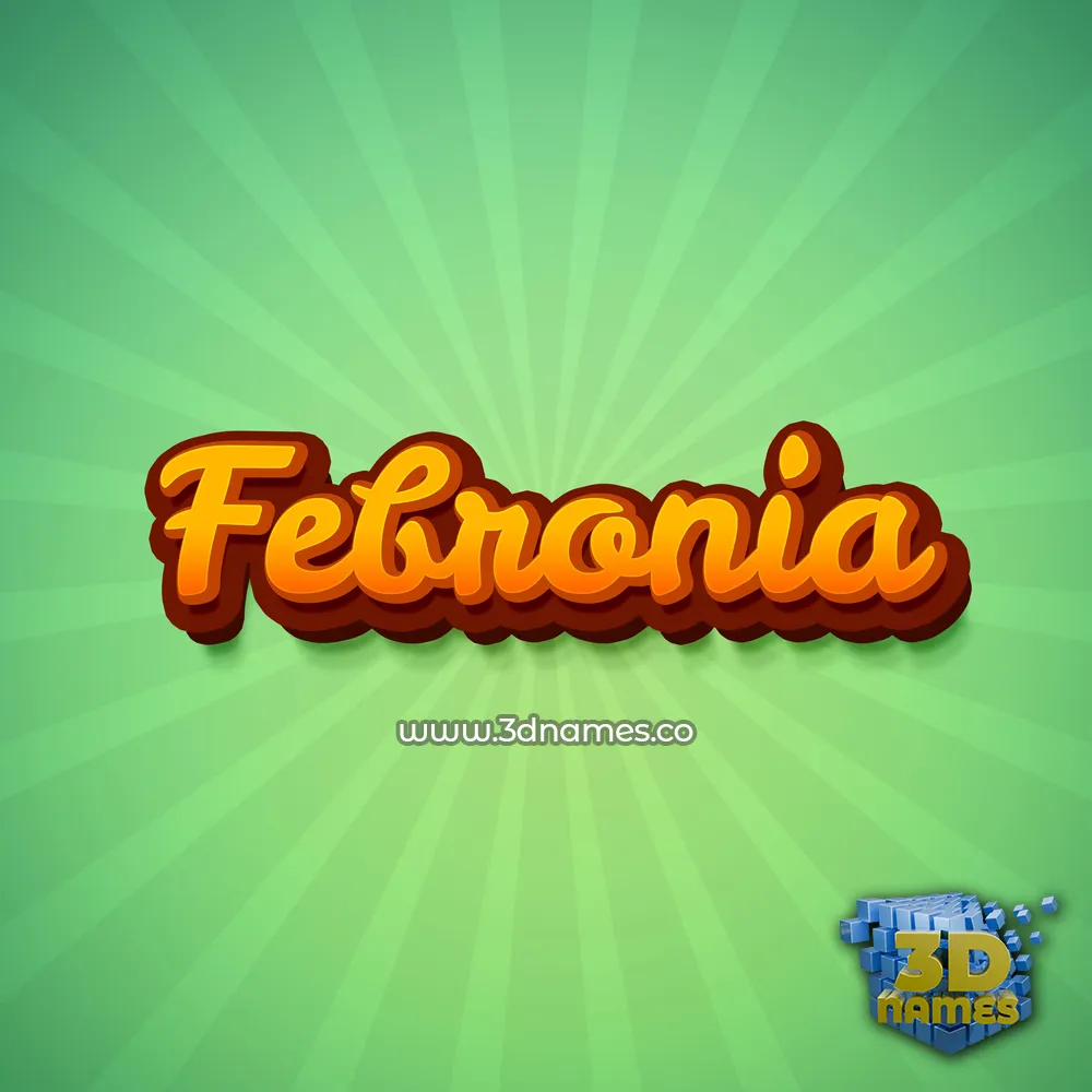 febronia in Green Rays style - 3D name wallpaper