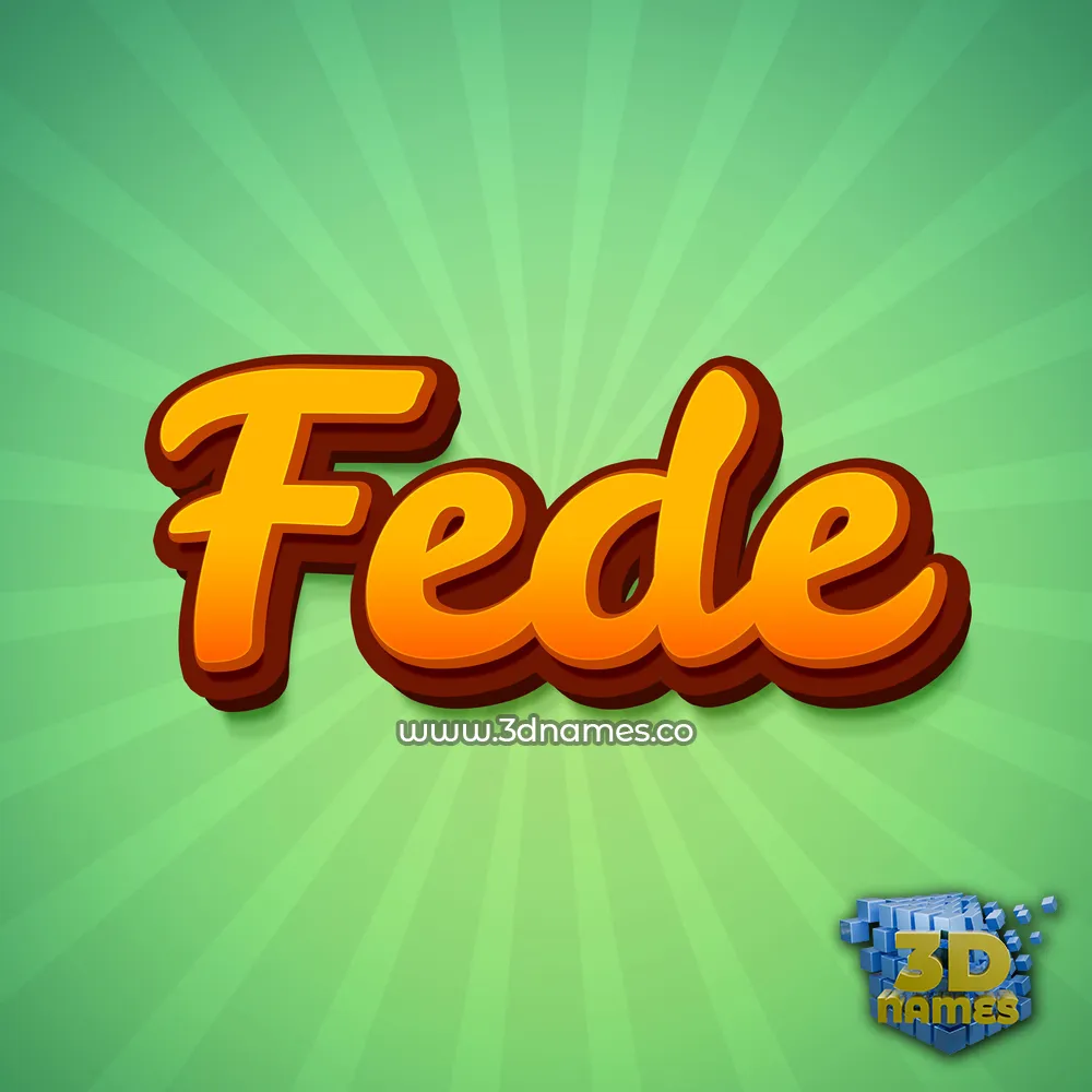 fede in Green Rays style - 3D name wallpaper