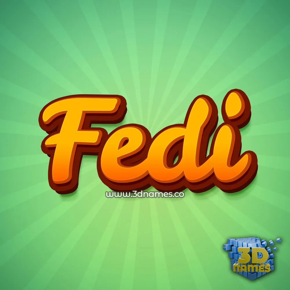 fedi in Green Rays style - 3D name wallpaper