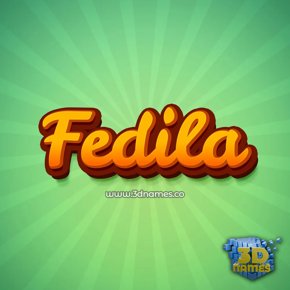 fedila in Green Rays style - 3D name wallpaper