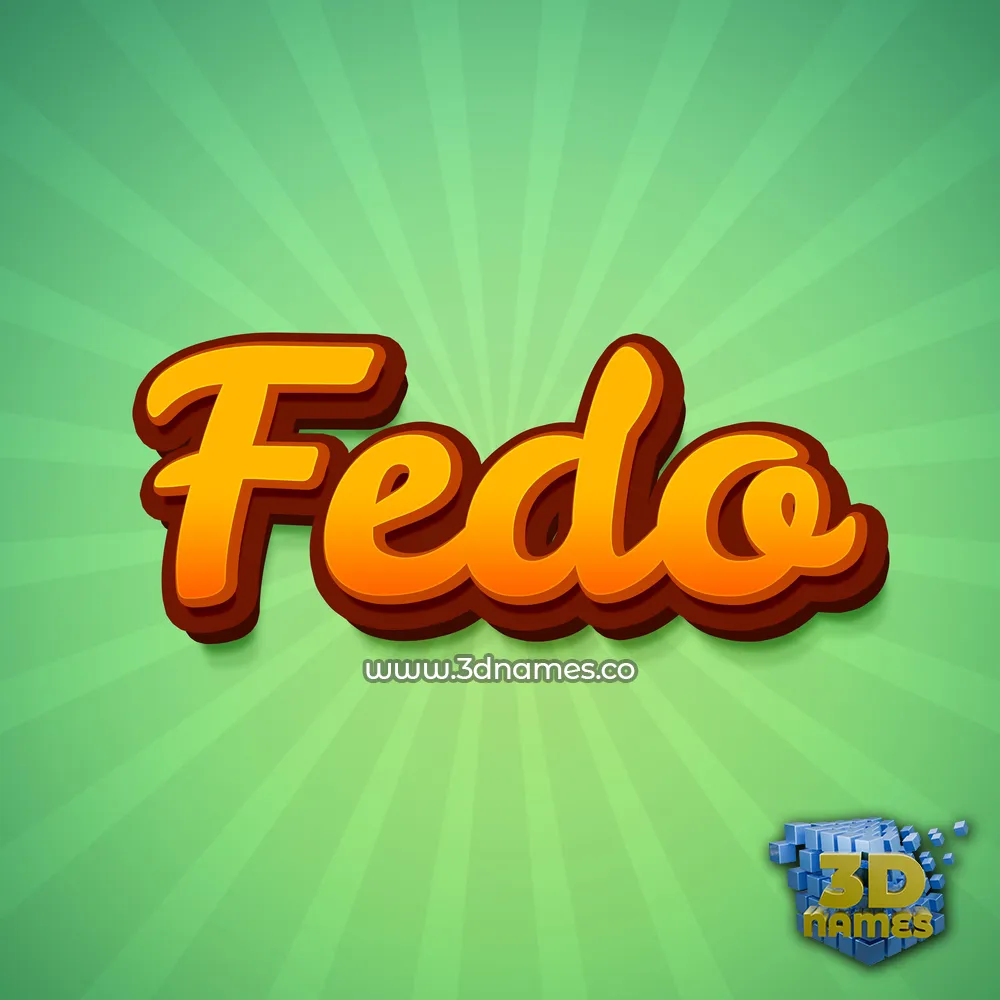 fedo in Green Rays style - 3D name wallpaper