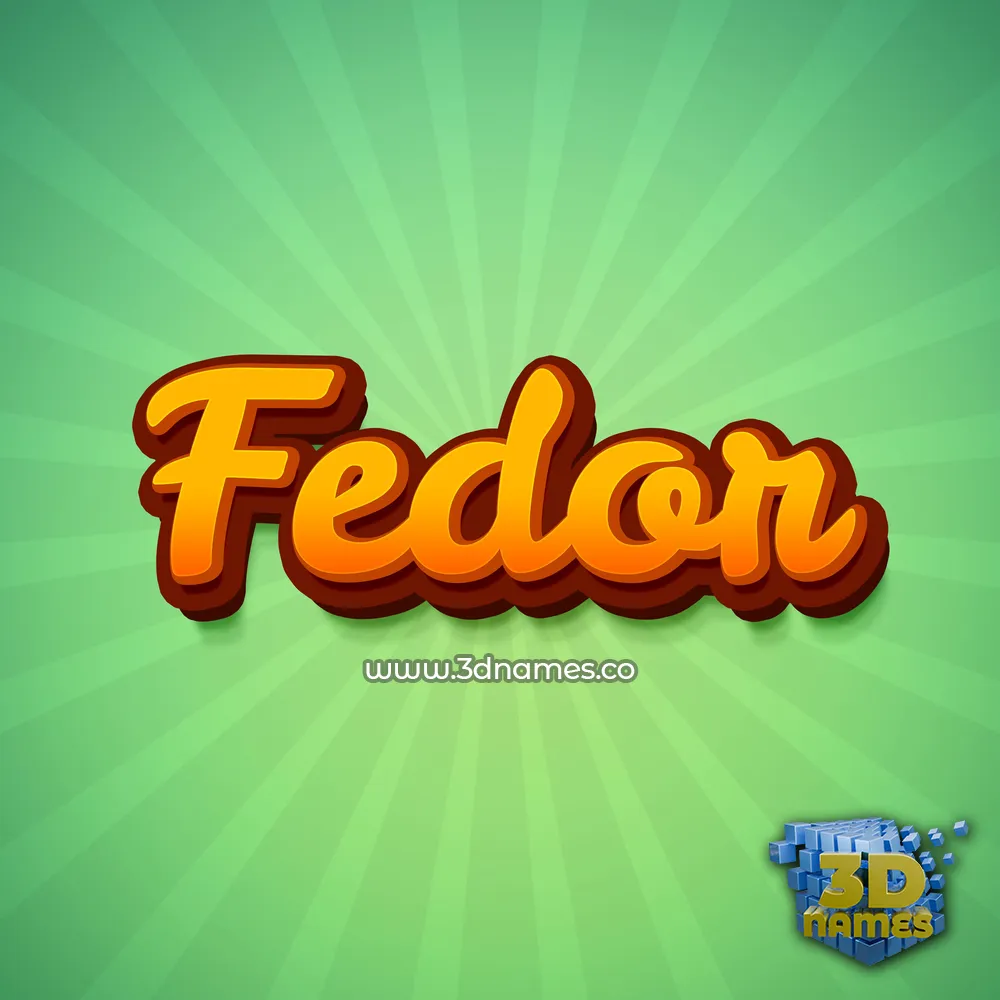 fedor in Green Rays style - 3D name wallpaper