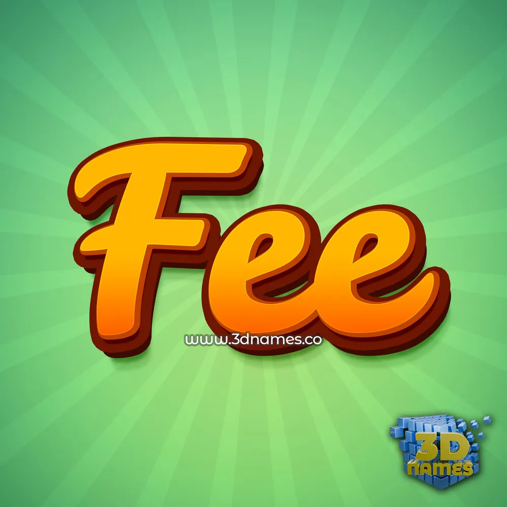 fee in Green Rays style - 3D name wallpaper