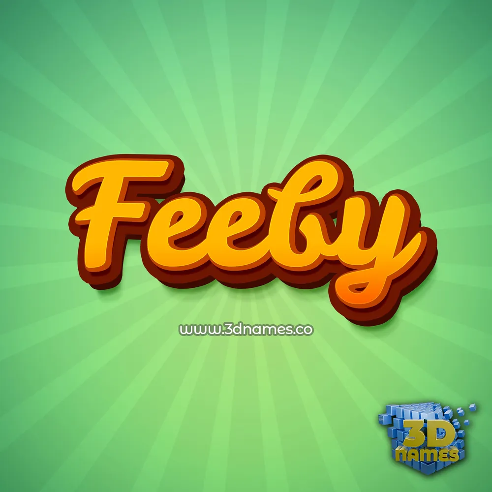 feeby in Green Rays style - 3D name wallpaper