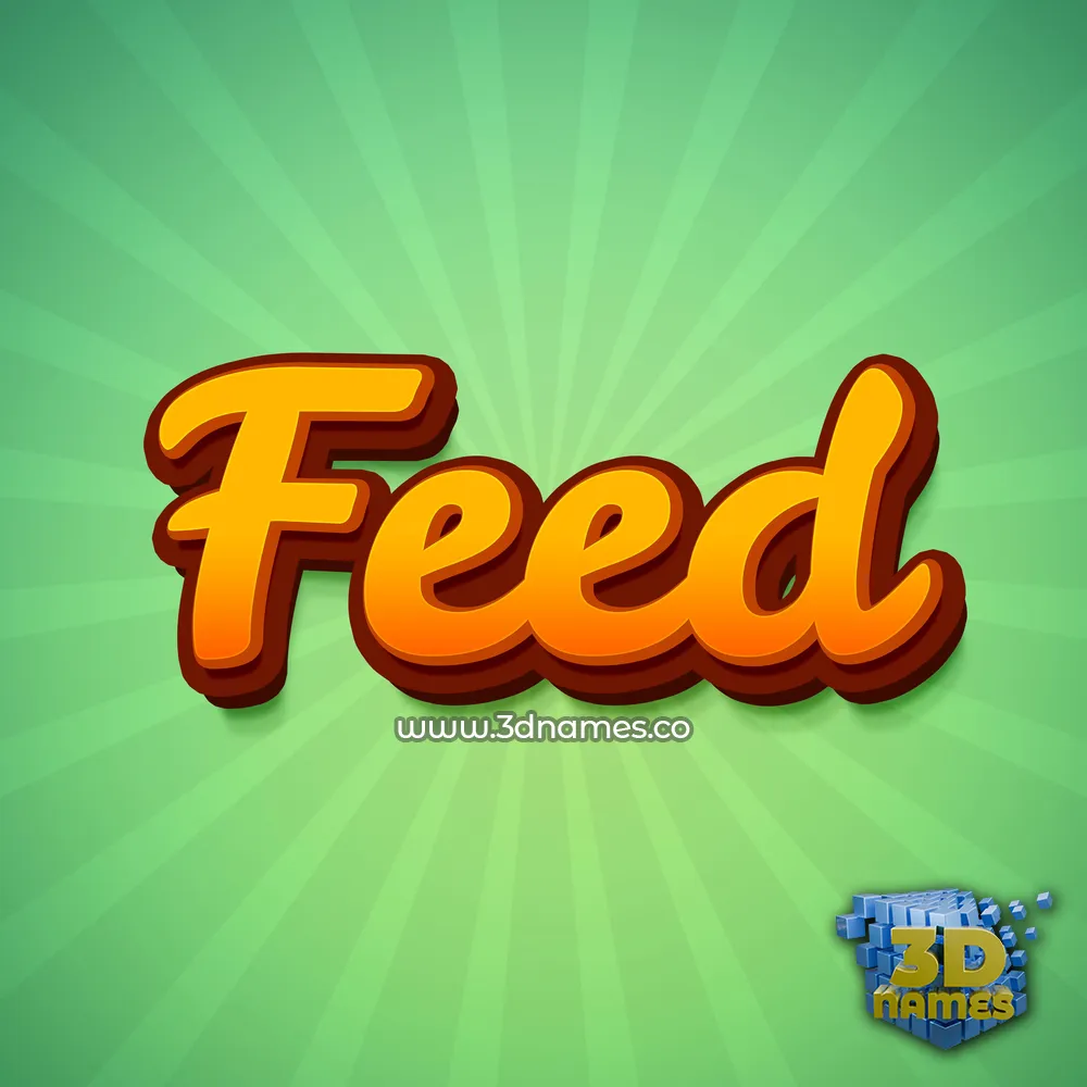feed in Green Rays style - 3D name wallpaper