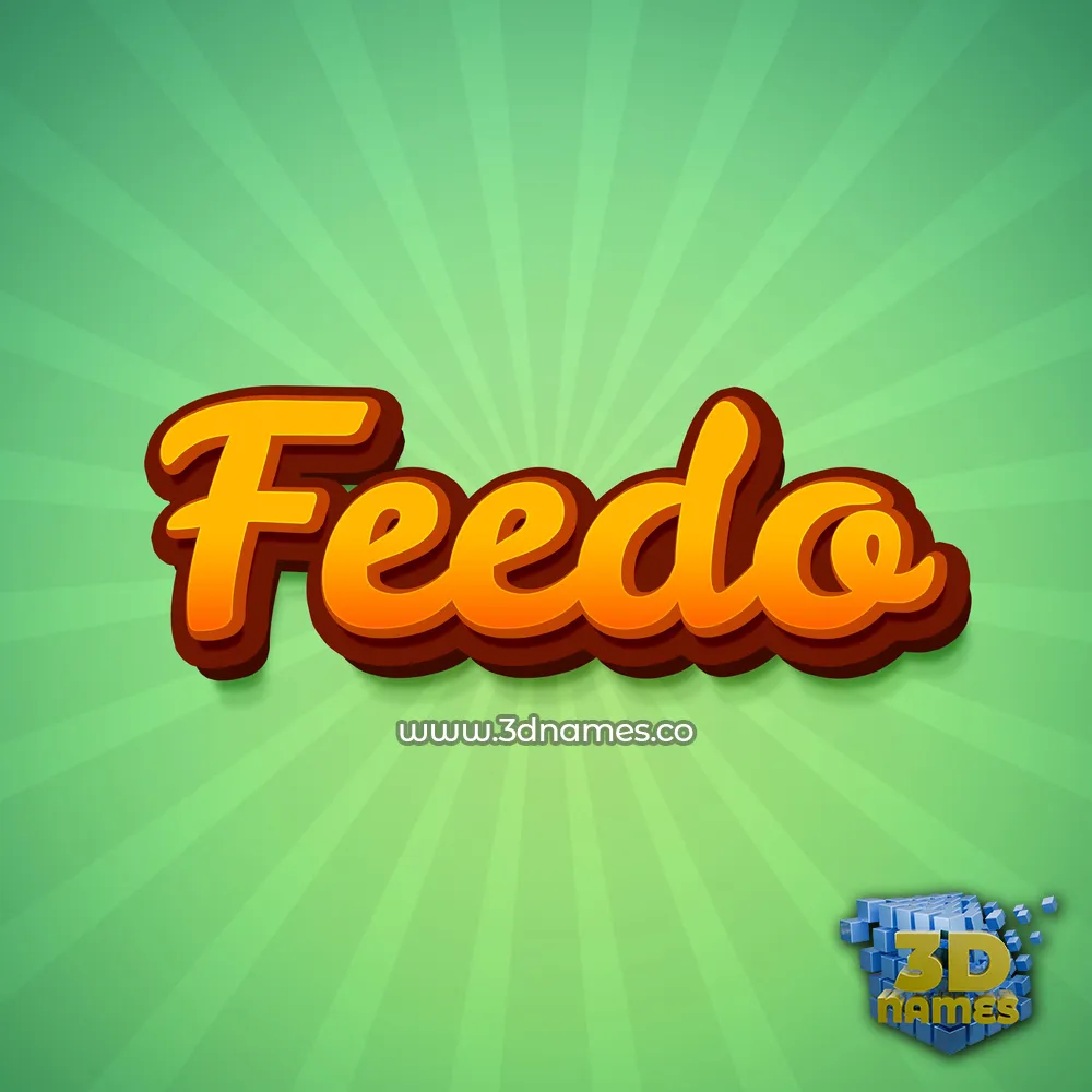 feedo in Green Rays style - 3D name wallpaper