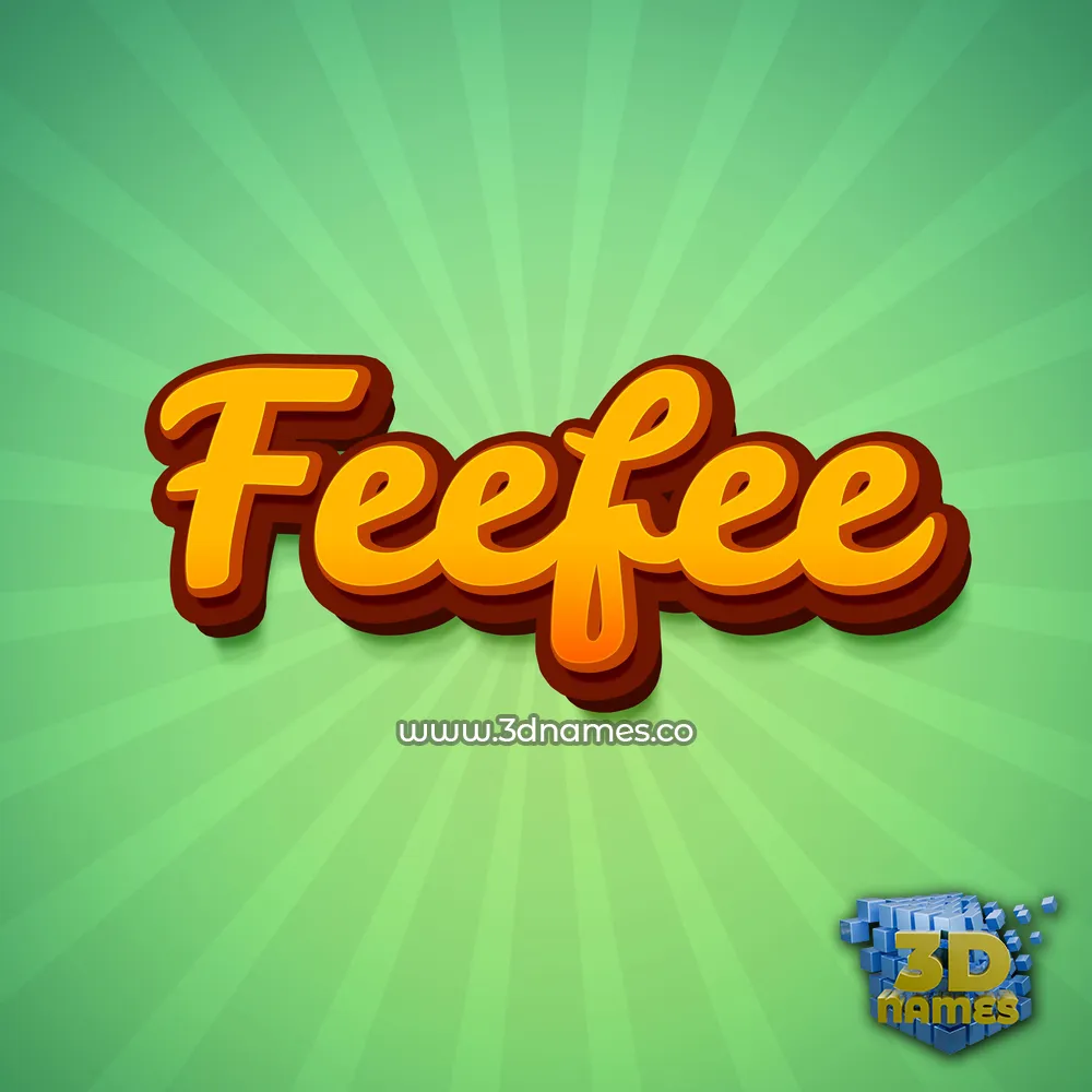 feefee in Green Rays style - 3D name wallpaper