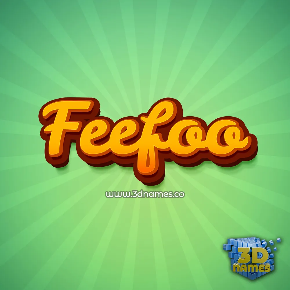 feefoo in Green Rays style - 3D name wallpaper
