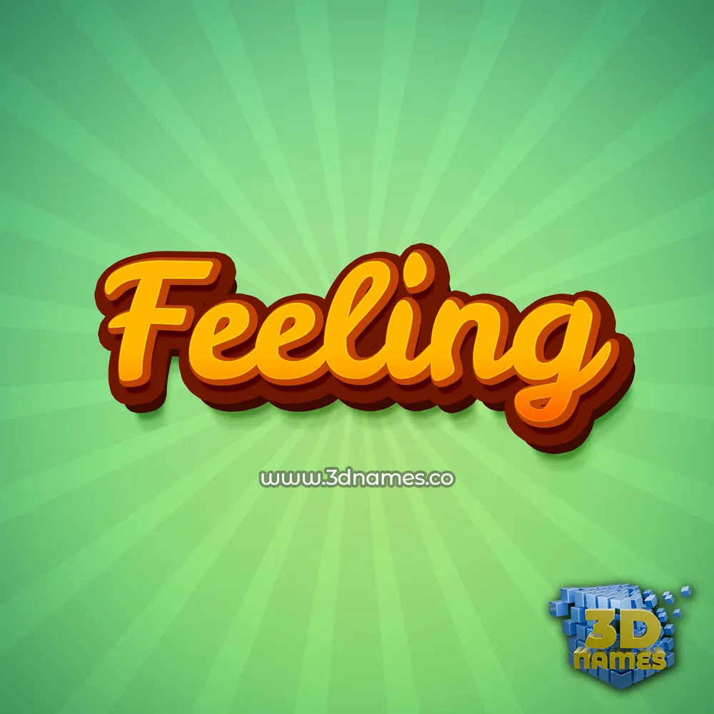 feeling in Green Rays style - 3D name wallpaper