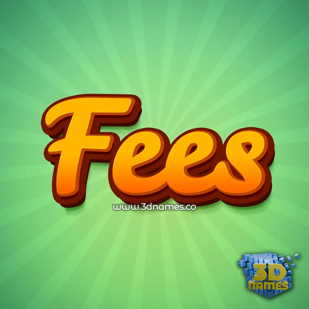 fees in Green Rays style - 3D name wallpaper