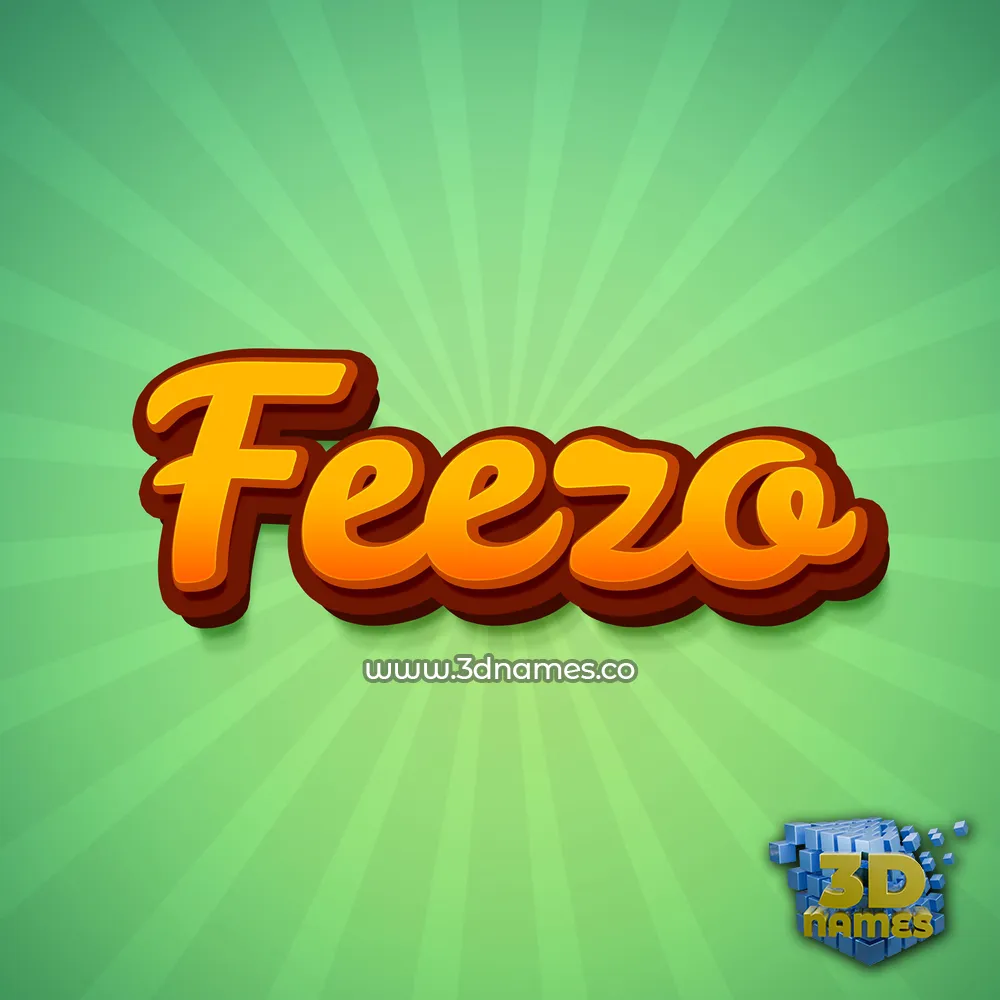 feezo in Green Rays style - 3D name wallpaper