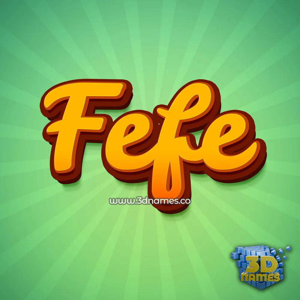 fefe in Green Rays style - 3D name wallpaper