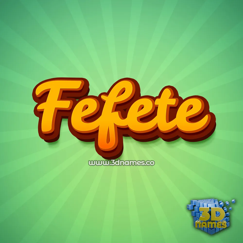 fefete in Green Rays style - 3D name wallpaper
