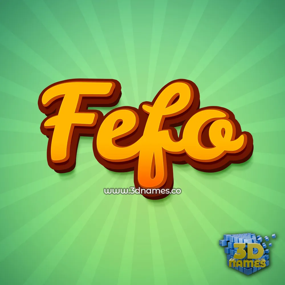 fefo in Green Rays style - 3D name wallpaper