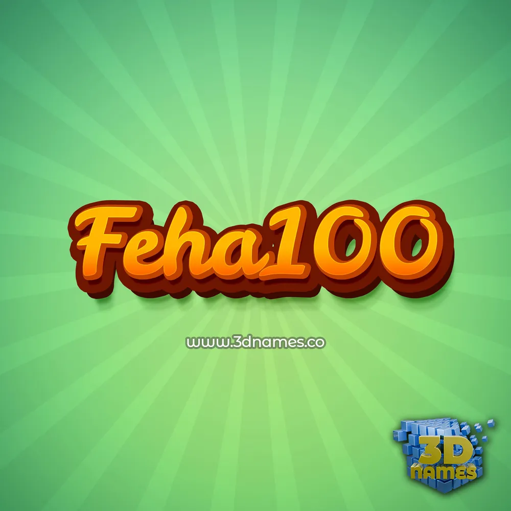 feha100 in Green Rays style - 3D name wallpaper