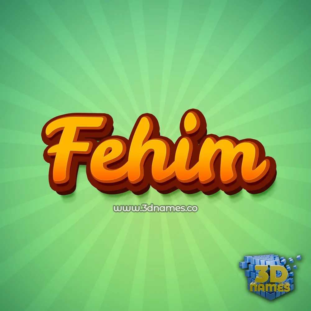 fehim in Green Rays style - 3D name wallpaper