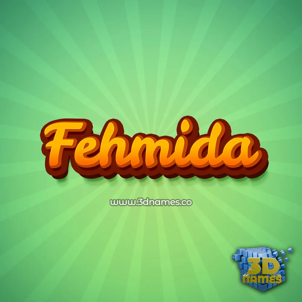 fehmida in Green Rays style - 3D name wallpaper