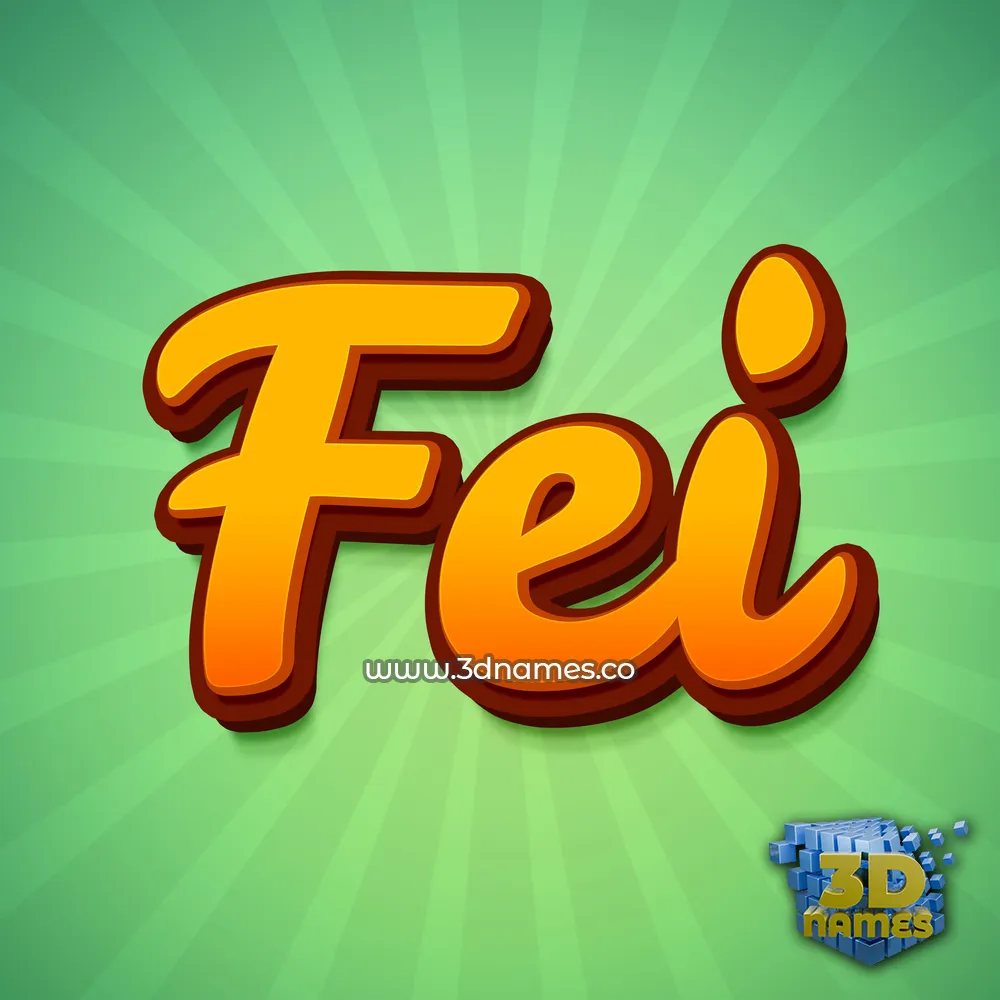 fei in Green Rays style - 3D name wallpaper