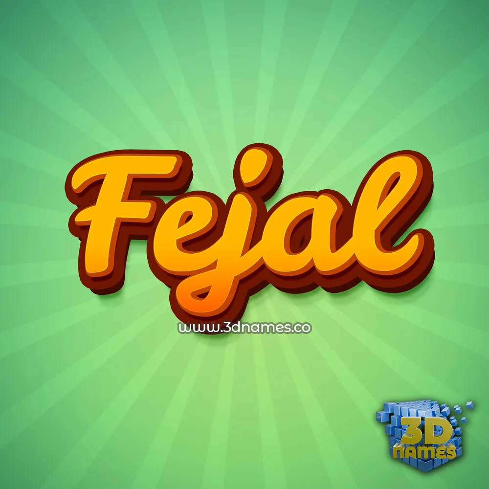 fejal in Green Rays style - 3D name wallpaper