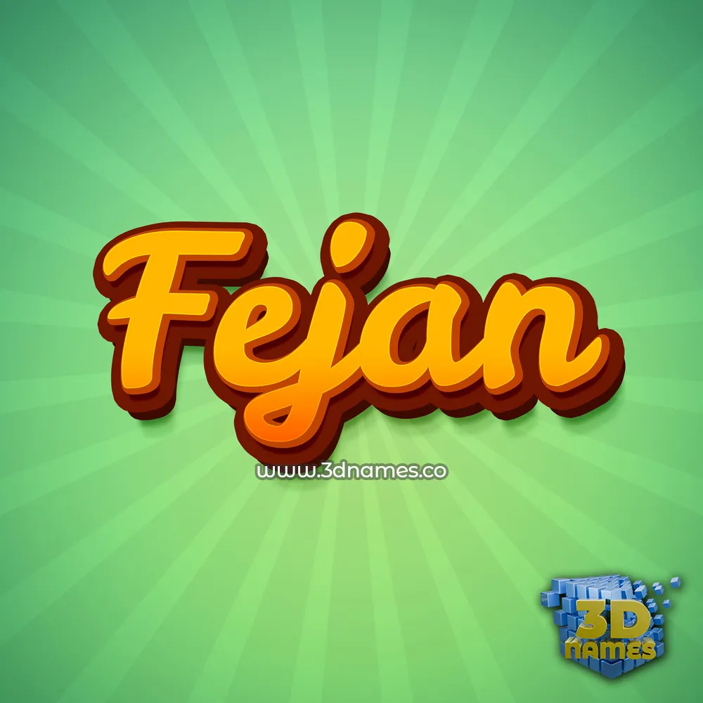fejan in Green Rays style - 3D name wallpaper