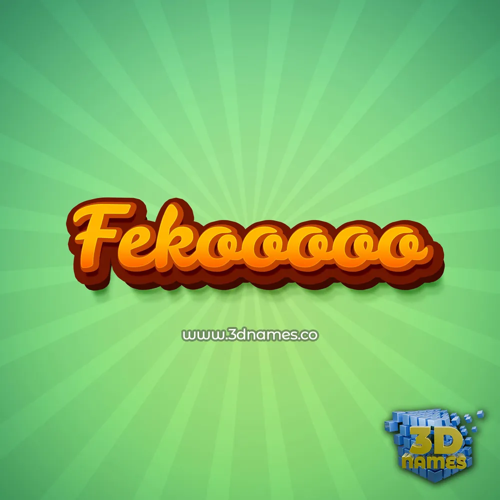 fekooooo in Green Rays style - 3D name wallpaper