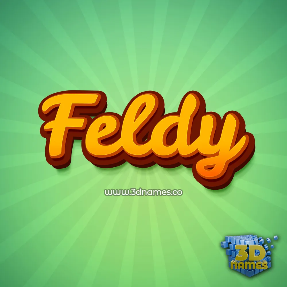 feldy in Green Rays style - 3D name wallpaper