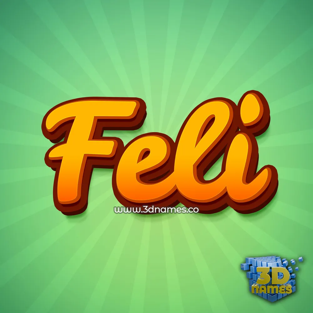 feli in Green Rays style - 3D name wallpaper