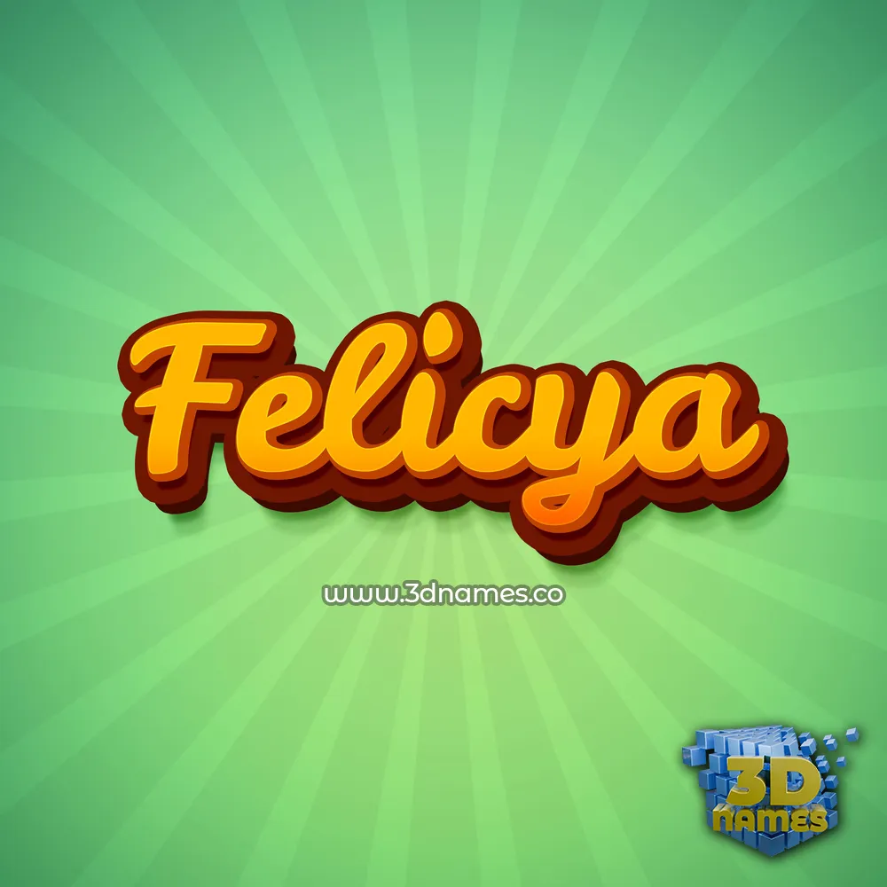 felicya in Green Rays style - 3D name wallpaper