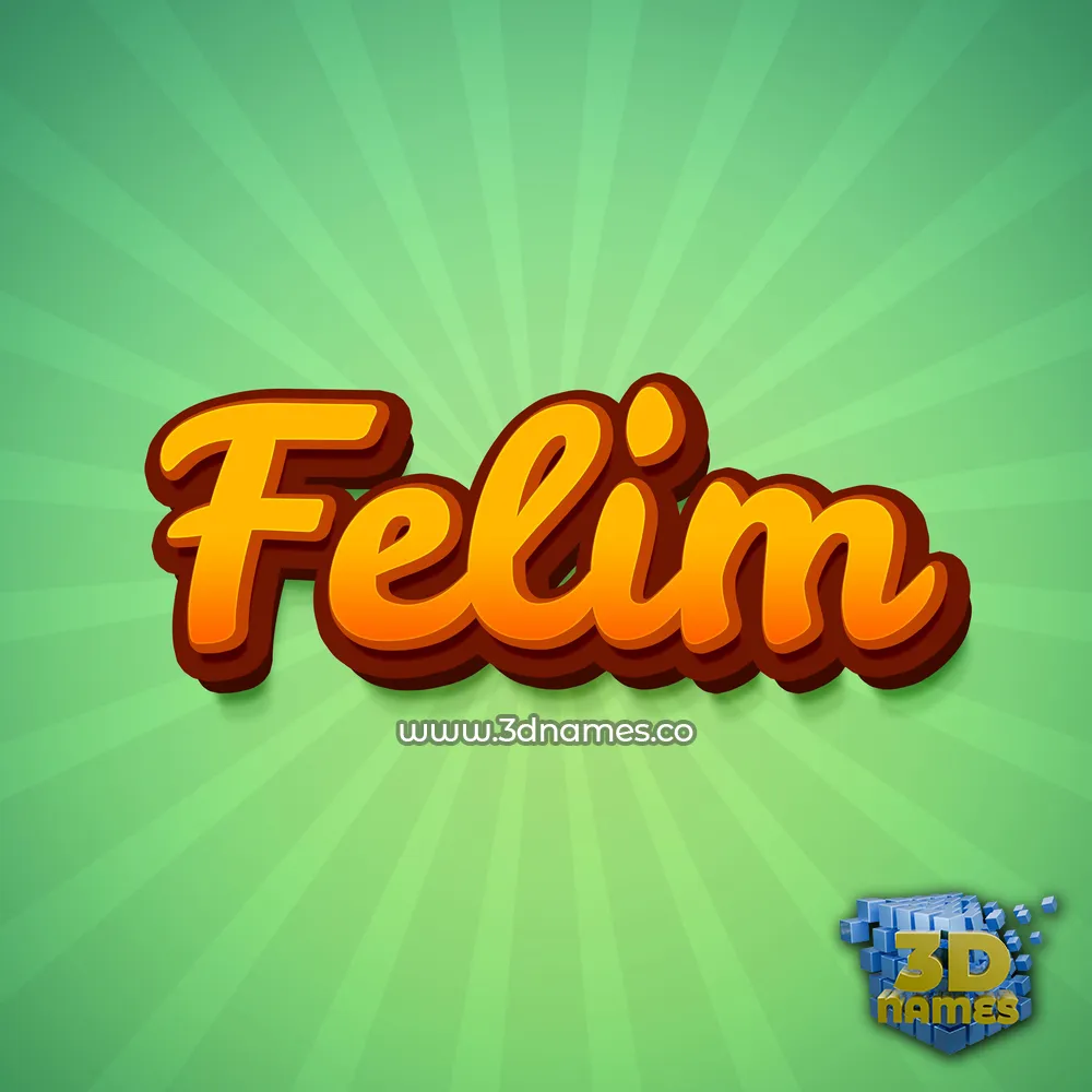 felim in Green Rays style - 3D name wallpaper