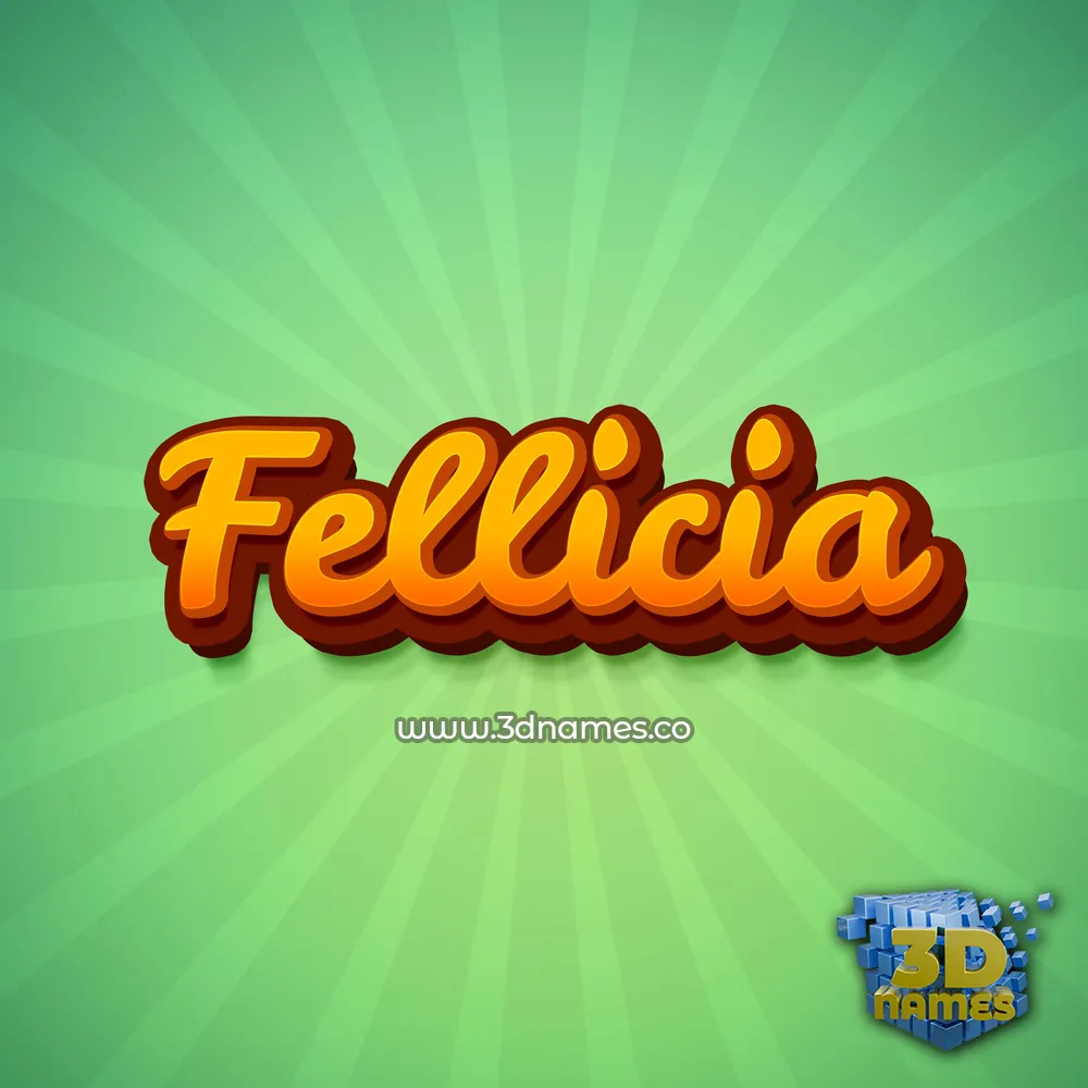 fellicia in Green Rays style - 3D name wallpaper