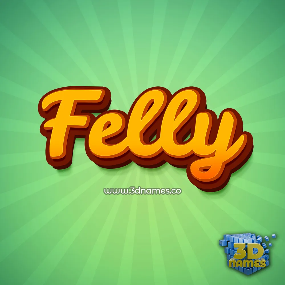 felly in Green Rays style - 3D name wallpaper
