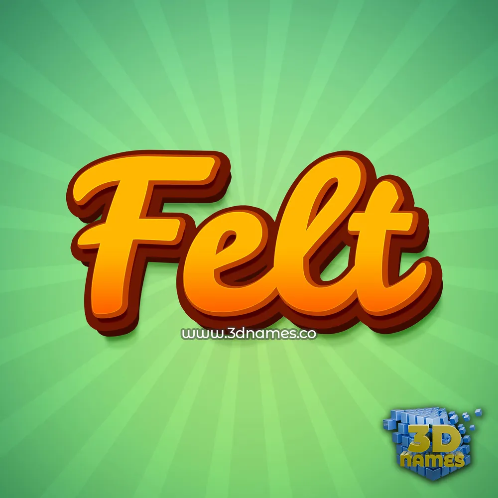 felt in Green Rays style - 3D name wallpaper
