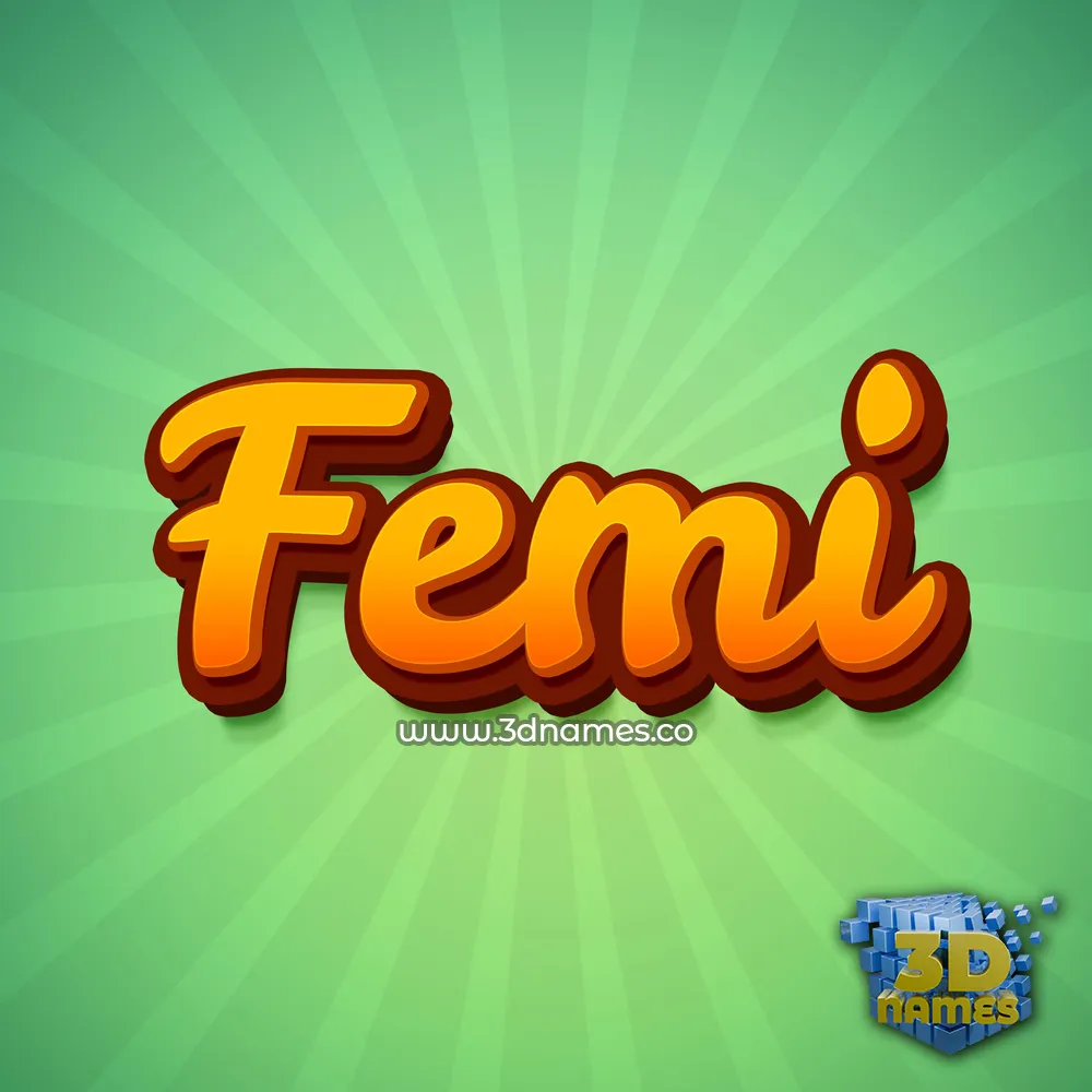 femi in Green Rays style - 3D name wallpaper